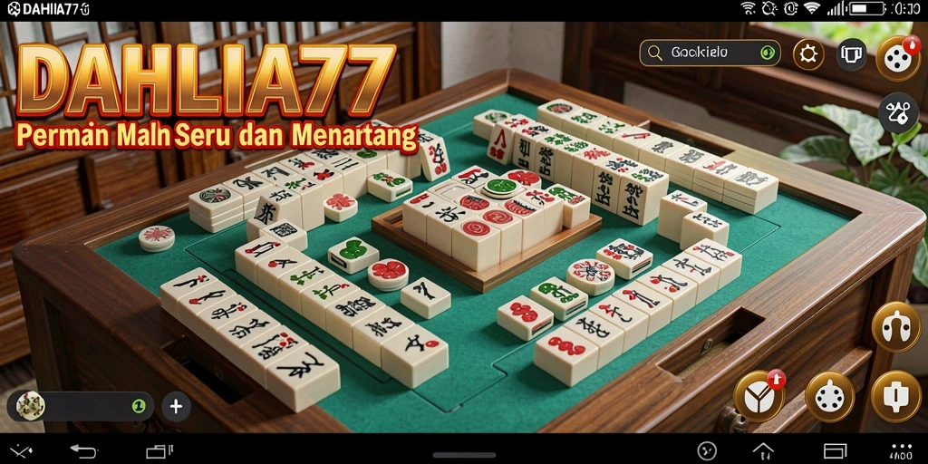 Tampilan gameplay menarik dari DAHLIA77 yang menampilkan Mahjong.