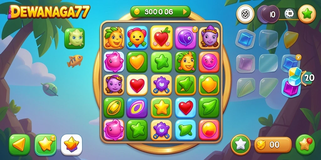 Tampilan gameplay DEWANAGA77 yang penuh warna dan mengasyikkan.