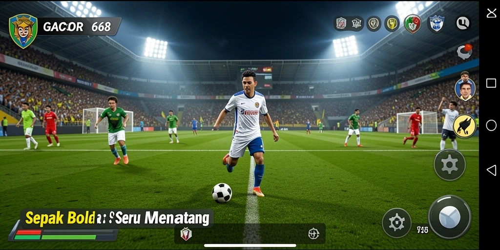 Screenshot GACOR668 yang menampilkan momen seru pertandingan sepak bola.