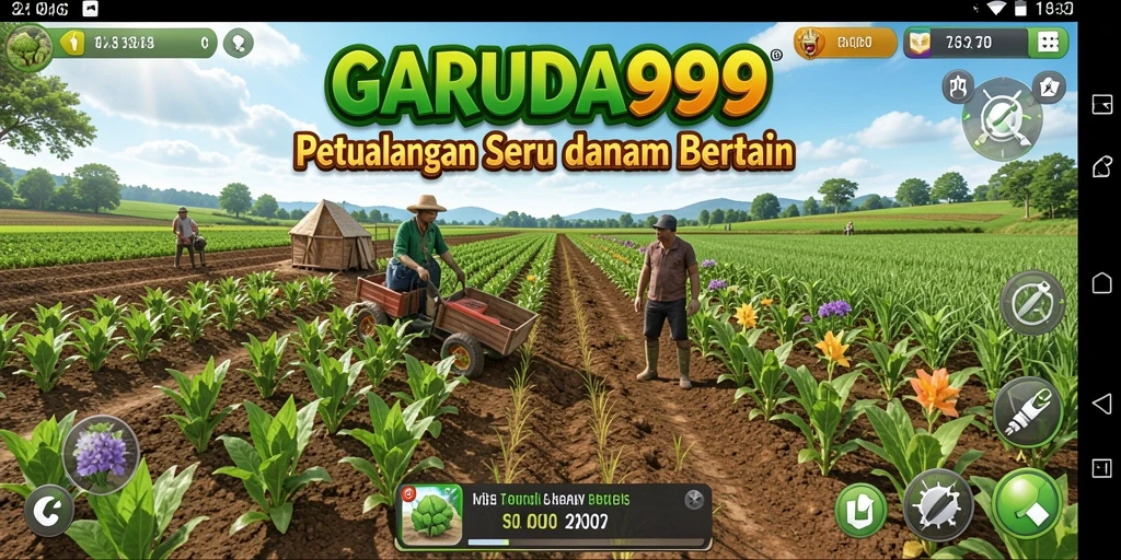 Tampilan gameplay menarik dalam GARUDA999 saat bercocok tanam.