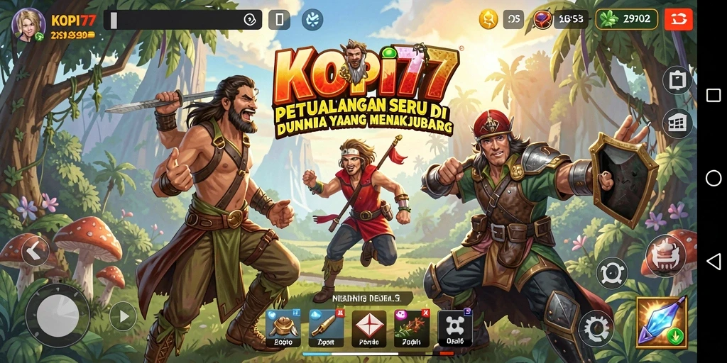 Tampilan epik saat menjelajahi dunia KOPI77 yang penuh petualangan.