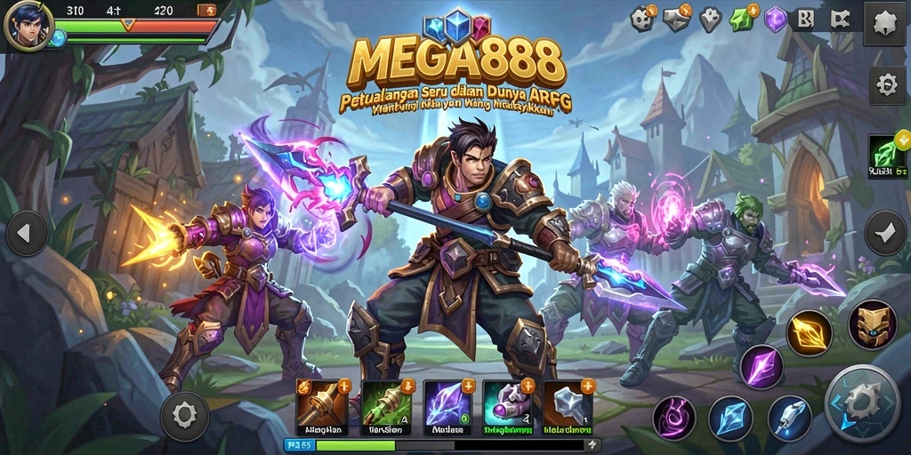 Tangkapan layar gameplay MEGA888 menunjukkan aksi pertarungan yang mendebarkan.