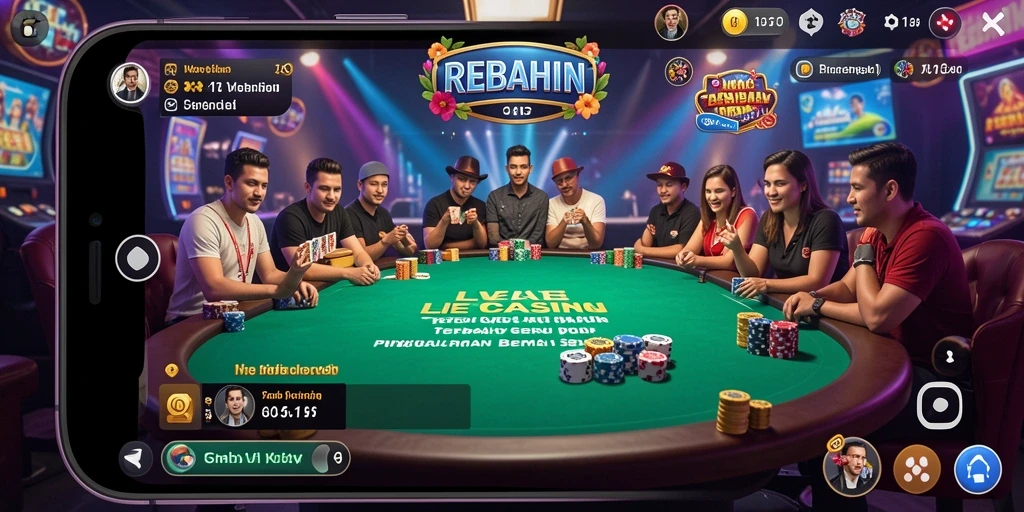 Tampilan gameplay seru dan interaktif di REBAHIN Live Casino.