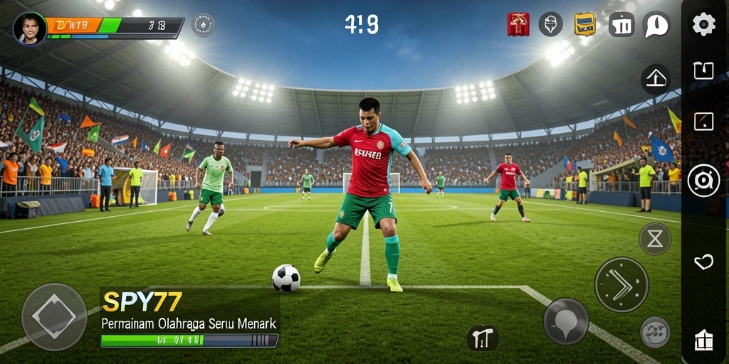 Tampilan gameplay SPY77 yang penuh aksi olahraga.