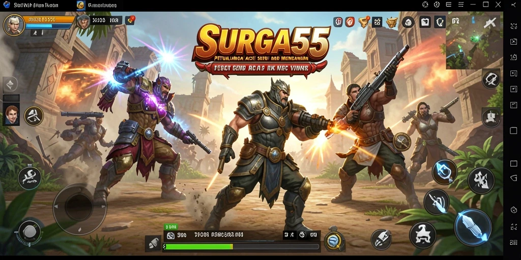 Screenshot gameplay SURGA55 menampilkan petualangan aksi seru.